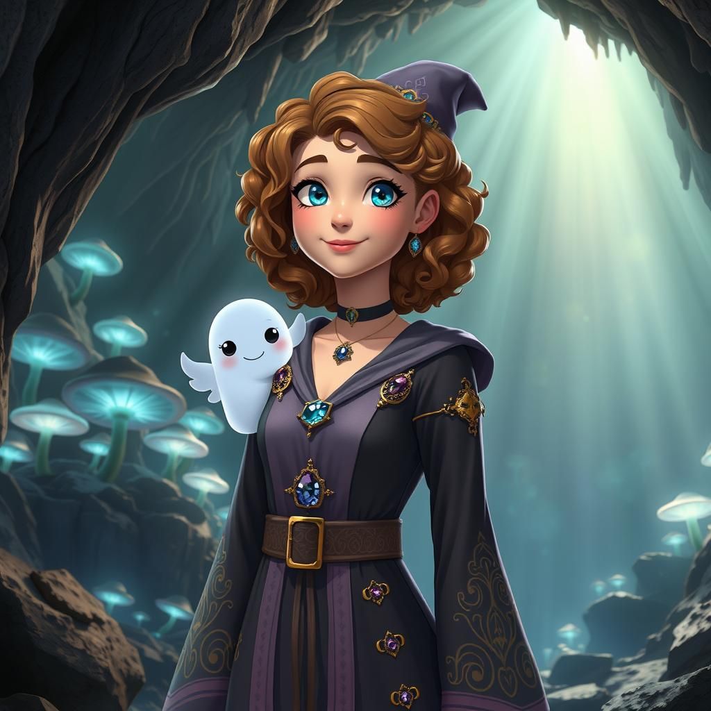 Sabrina Spellman and Ghostly Friend in Anime Cave