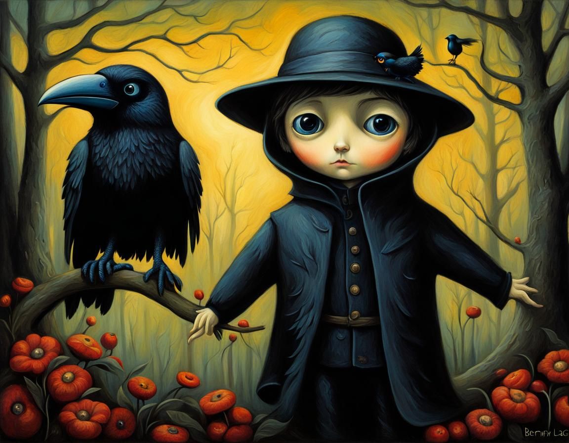 Outsider, Crow, and Impasto Storybook Illustration