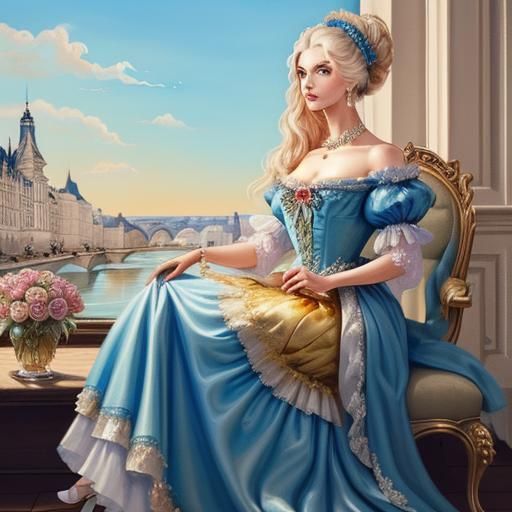 Marie Antoinette Visits Loire Valley Palace as Alcohol Ink P...