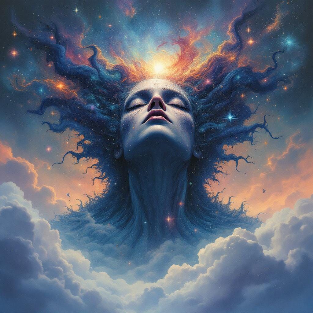 Galactic Titan Portrait in Dreamlike Airbrush Style