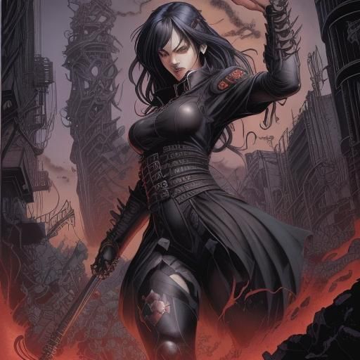 Fear Factory: Gothic Japanese Woman in Comic Style