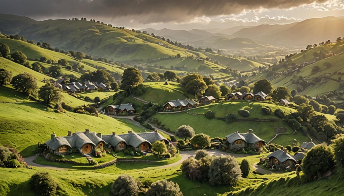 Picturesque Hobbit Shire Landscape Photography