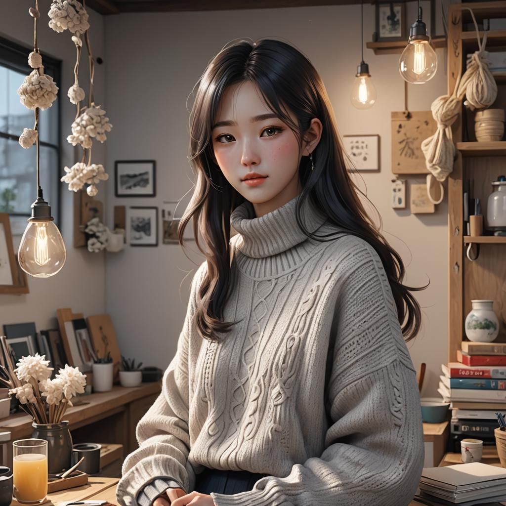 Korean Girl DIY Project in 3D Anime Style