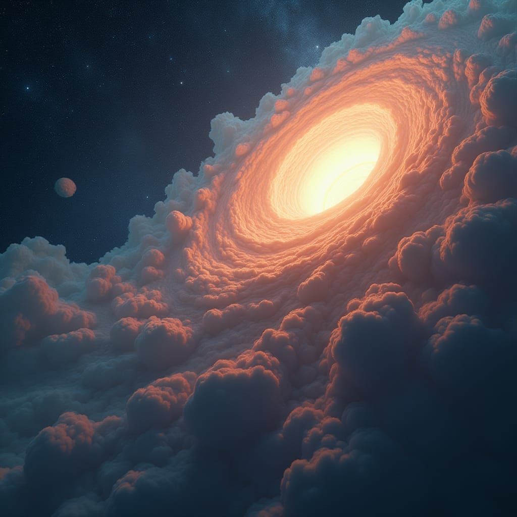 Spectacular Comet with Iridescent Tail, Beksiński-Inspired