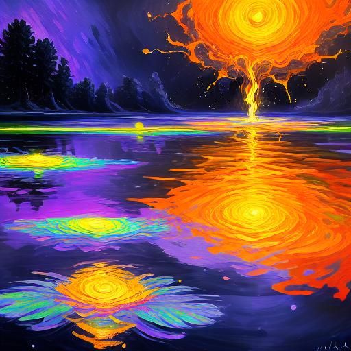 Surreal Macro Shot Amidst Swirling Flames