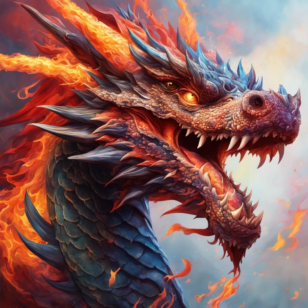 Abstract Dragon Breath: A Colorful Symphony