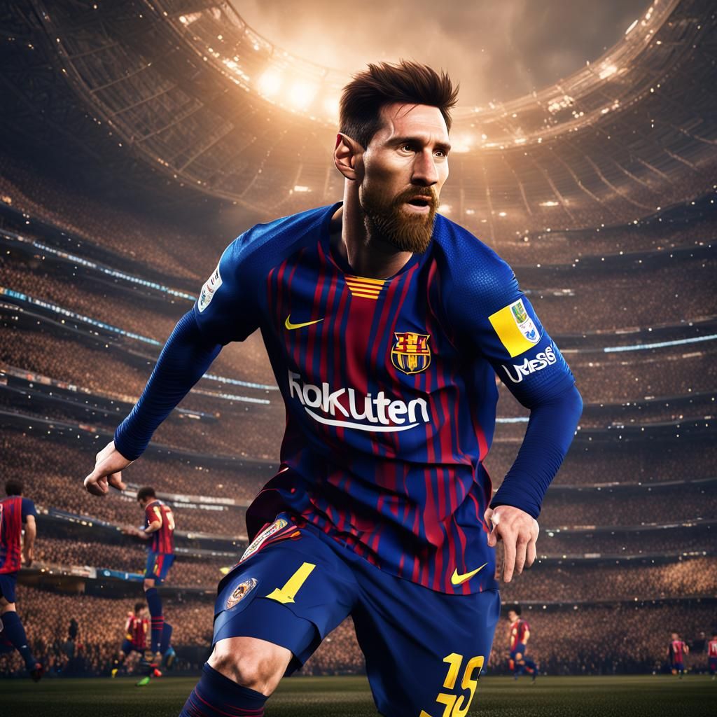 Messi: Detailed Matte Painting in Deep Color