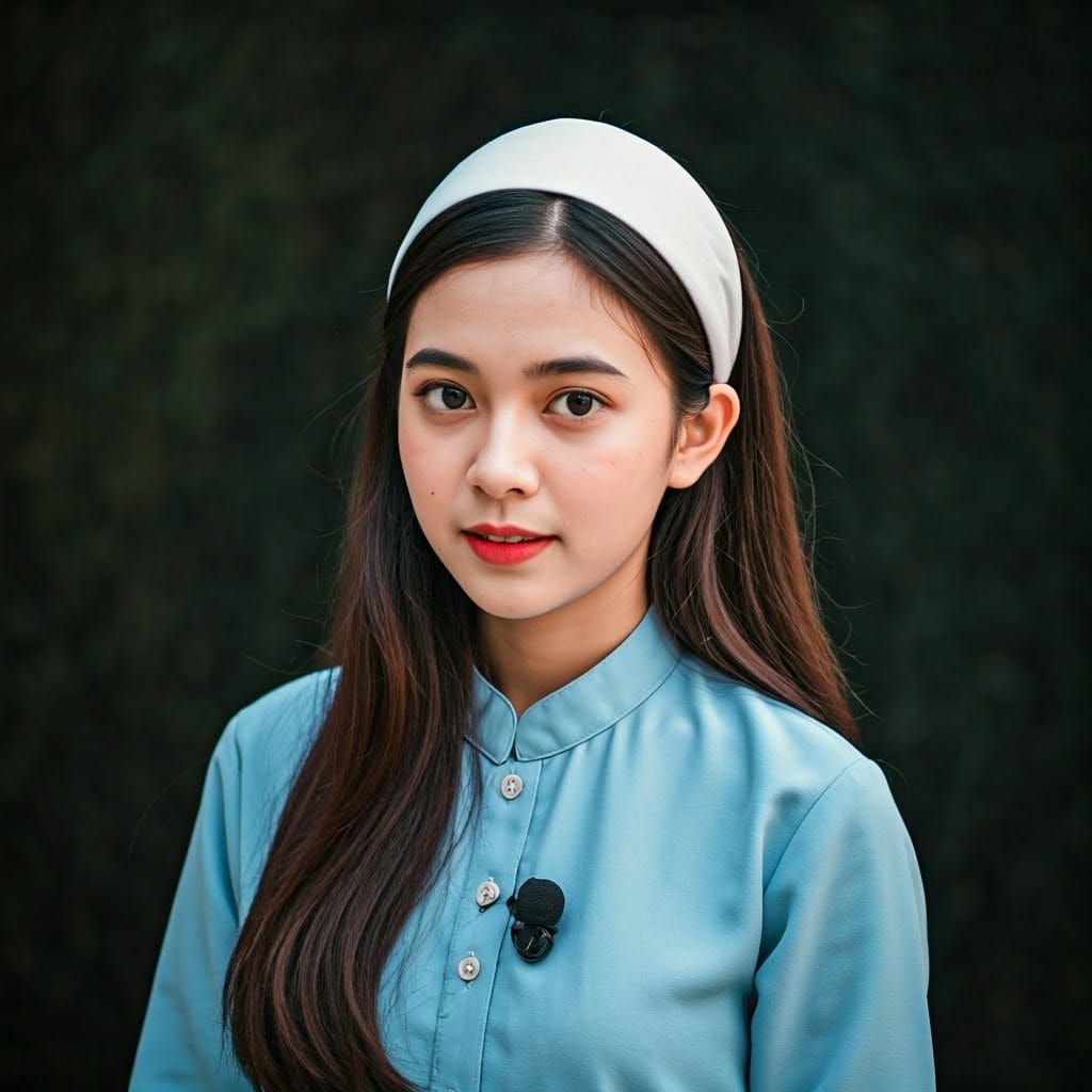 Elegant Asian Schoolgirl with Confidence