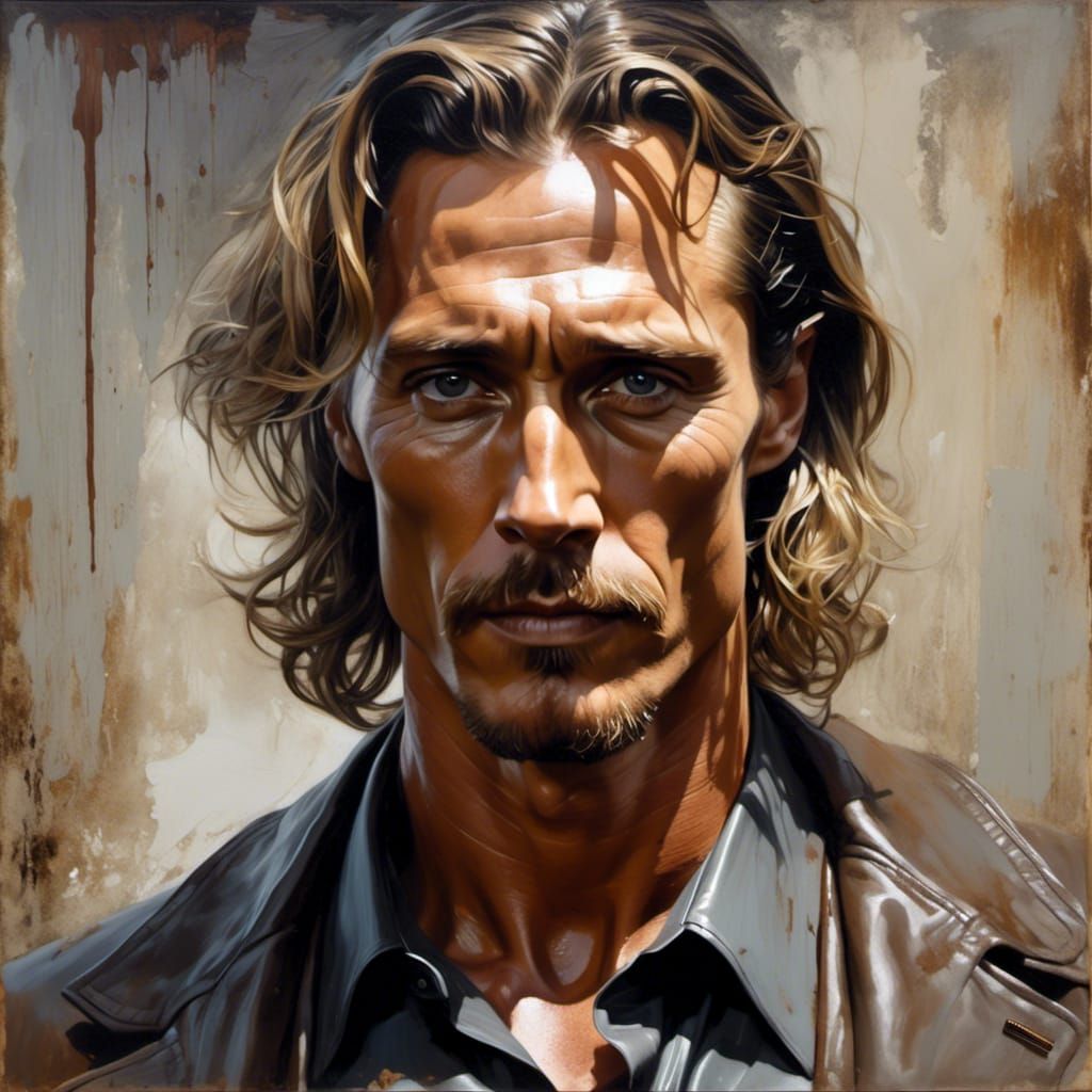 Realistic Portrait of a Weary Detective