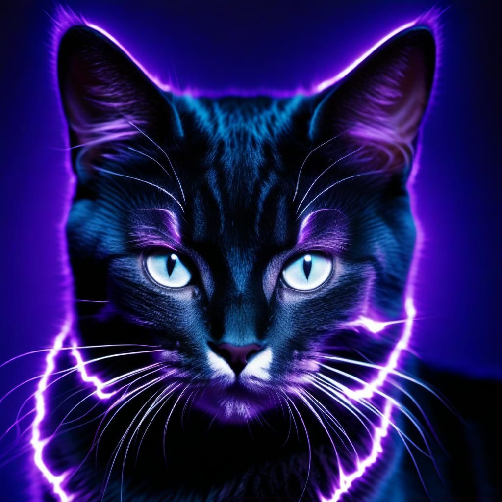 Ethereal Aura: Kirlian Photography of a Cat