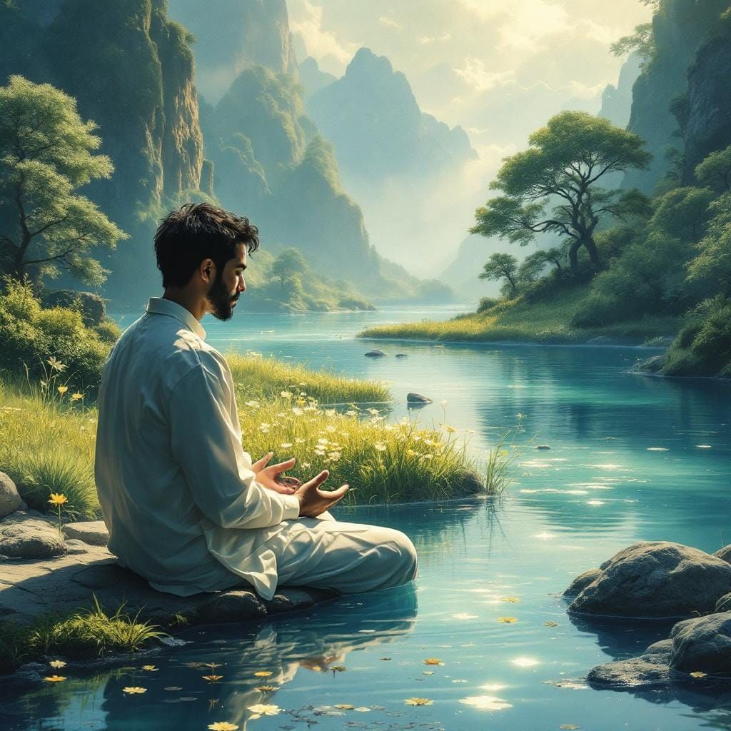 Serene Hypnotherapy Session in Dreamy Landscape