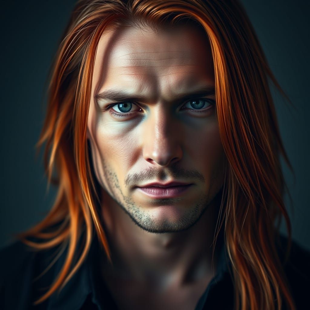 Charming Redhead Man in Photorealistic Portrait