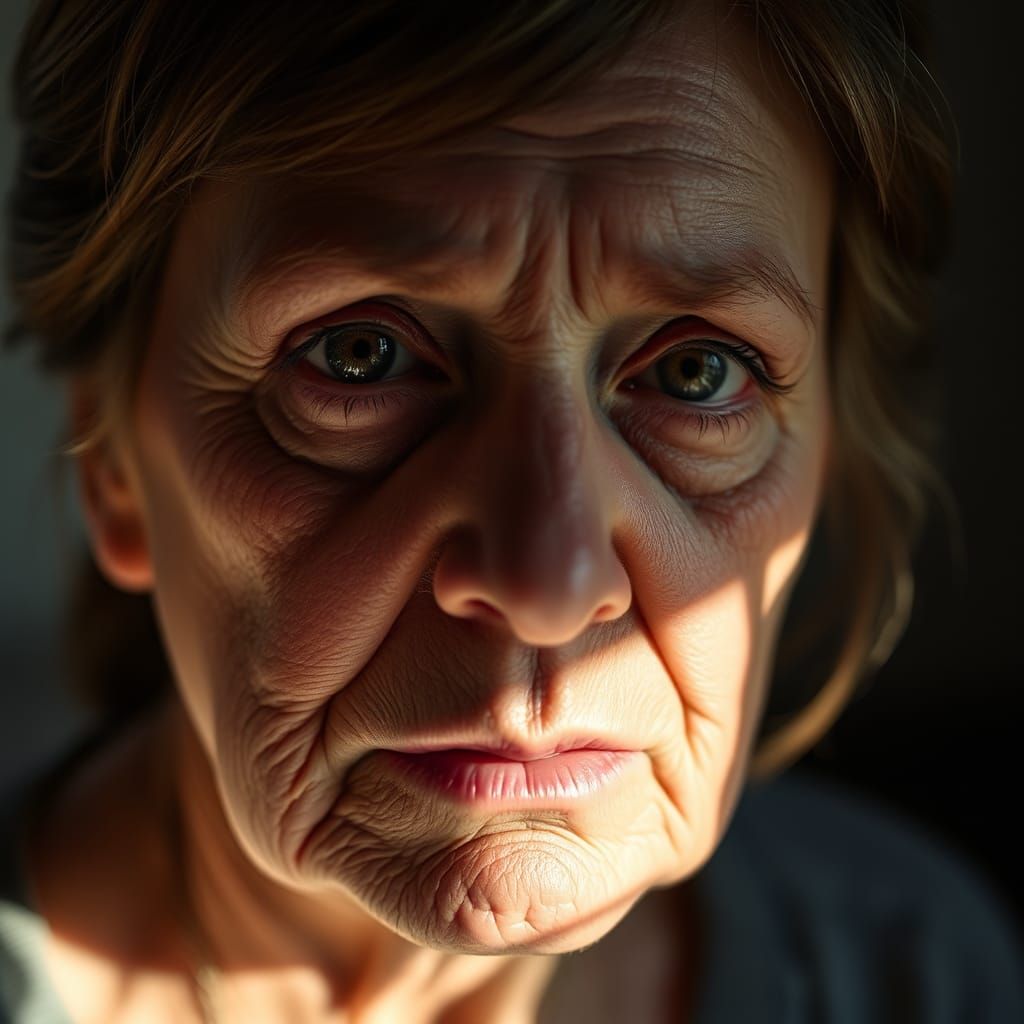 Contemplative Woman Portrait with Natural Lighting