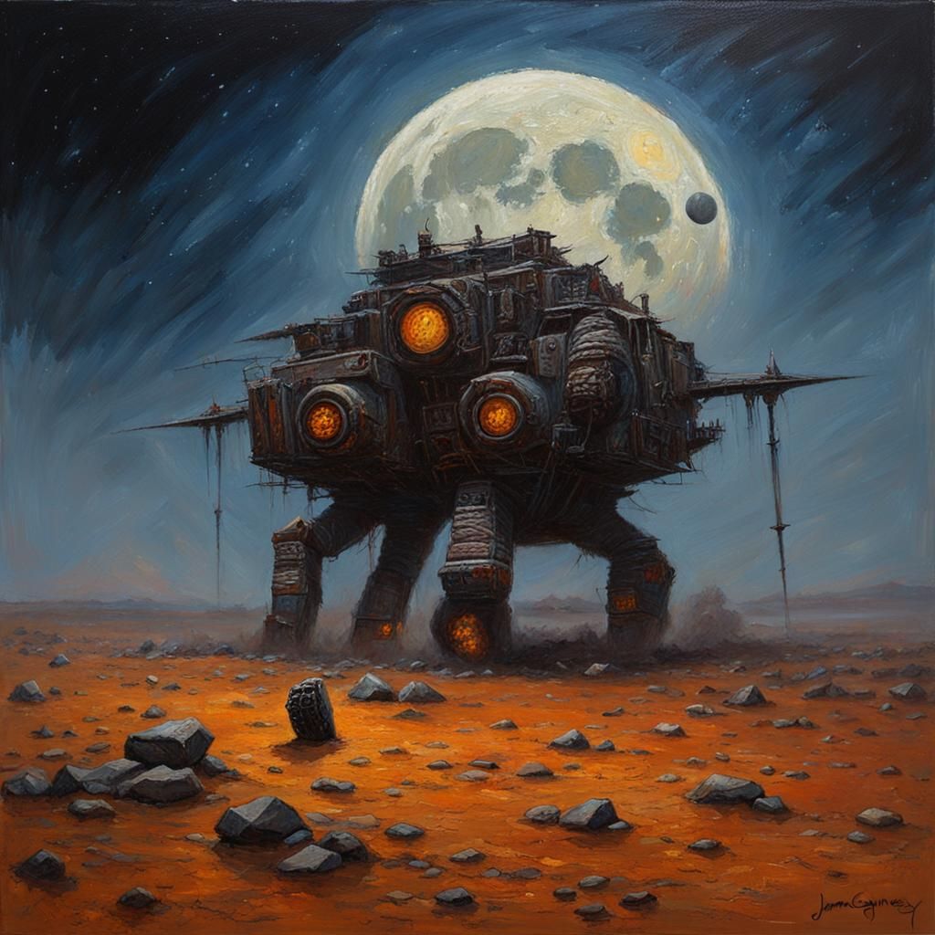 Infernal Moon Dust Oil Painting