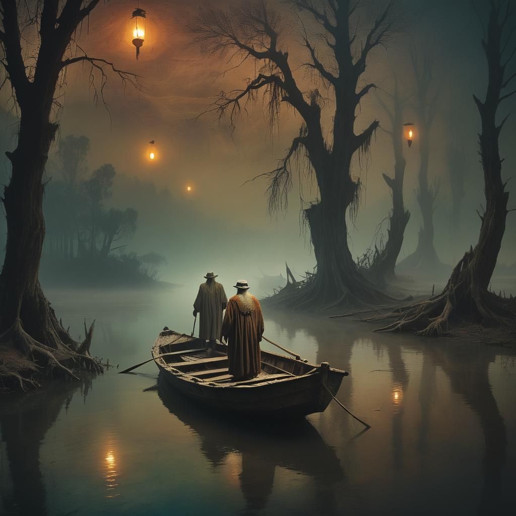 Ferryman on the River Styx: A Dark Journey