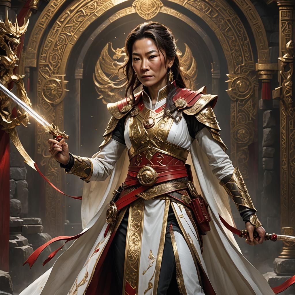 Michelle Yeoh as D&D Magic User, Detailed Art