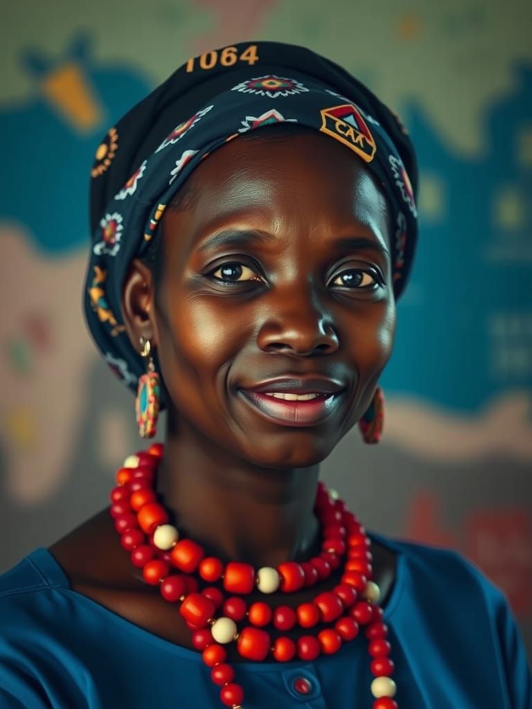 Ethiopian Teacher Portrait in Light Painting Style