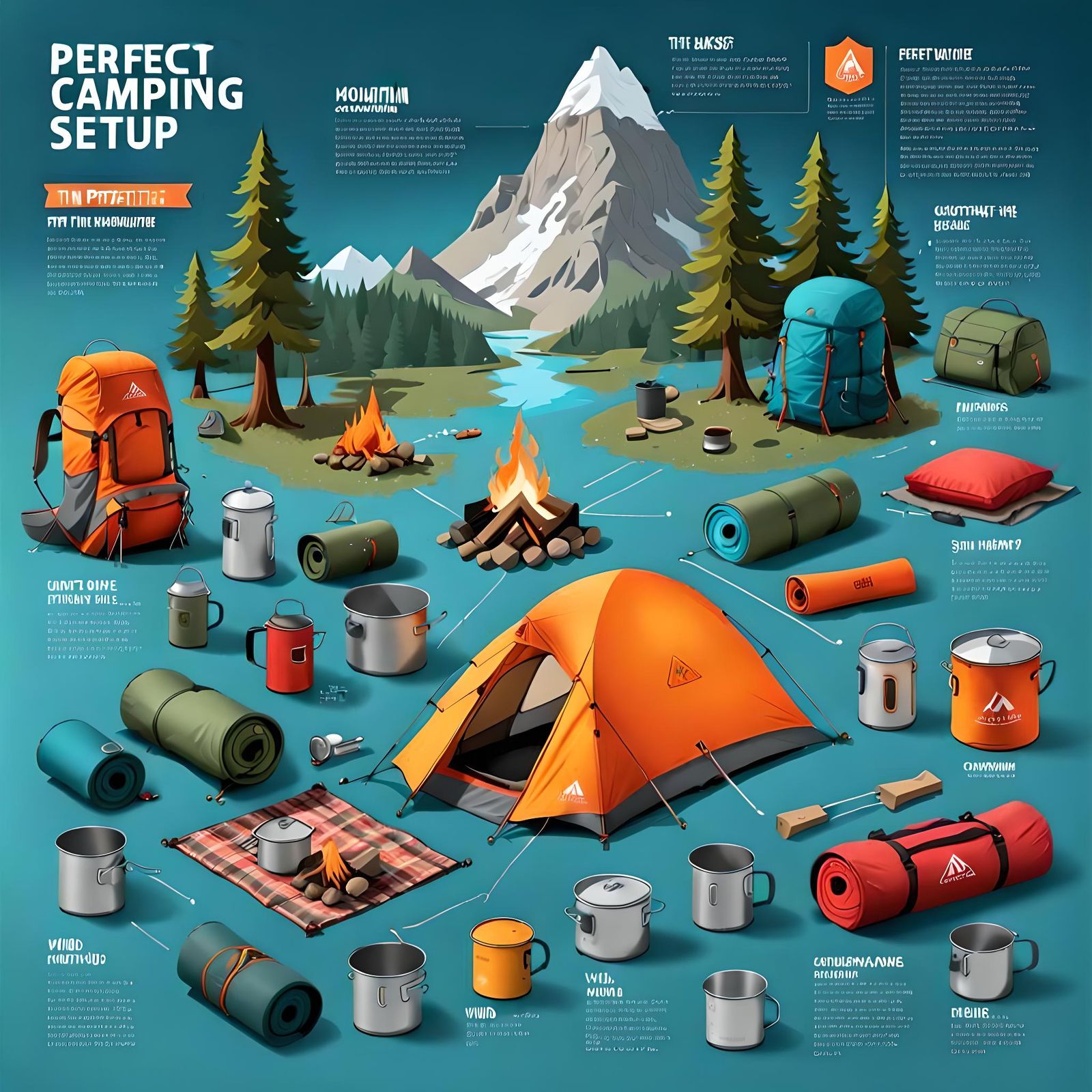 Perfect Camping Setup Infographics