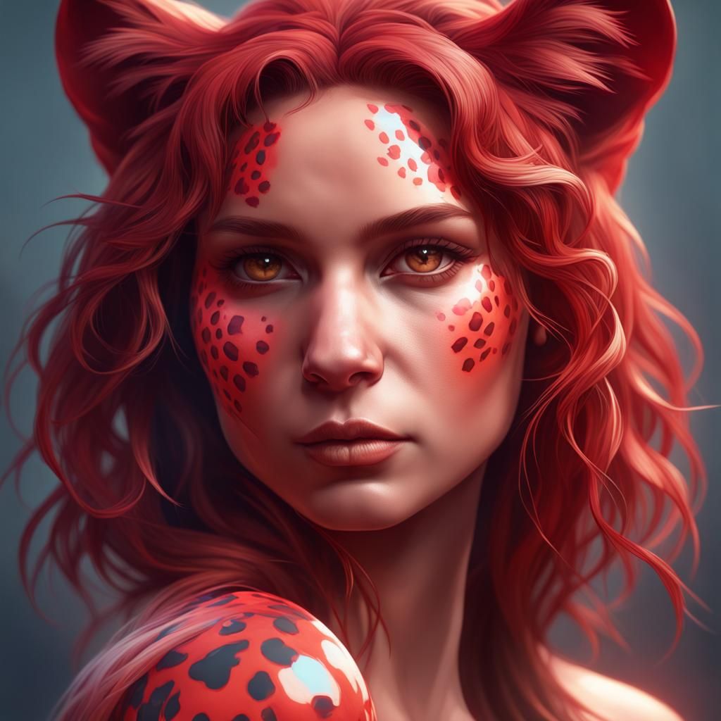 Hyperdetailed Red Leopard Portrait in Unreal Engine 5