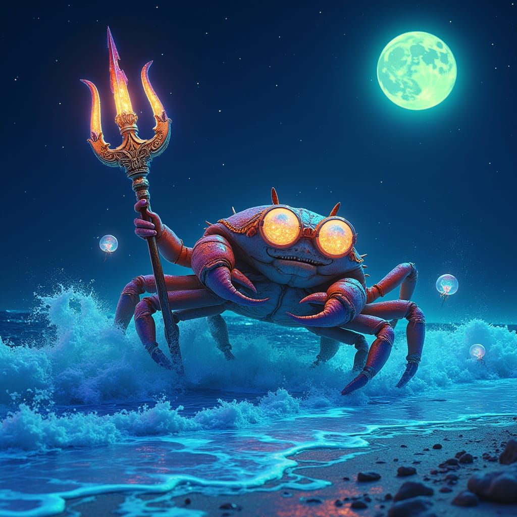 Electric Beach Party Under a Starry Night Sky