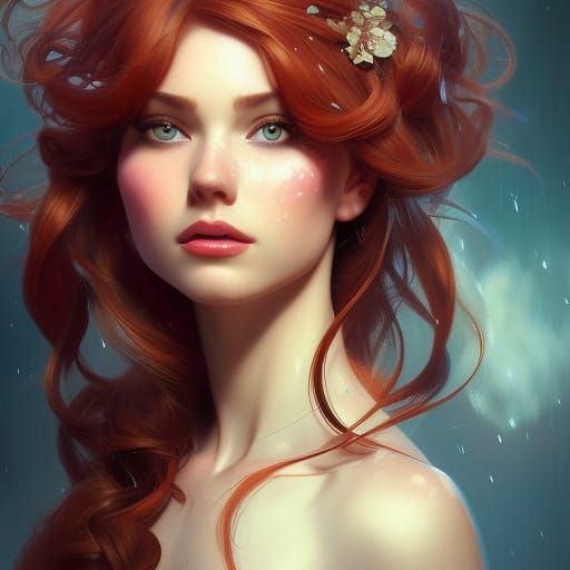 Disney Princess Portrait in Art Nouveau Style