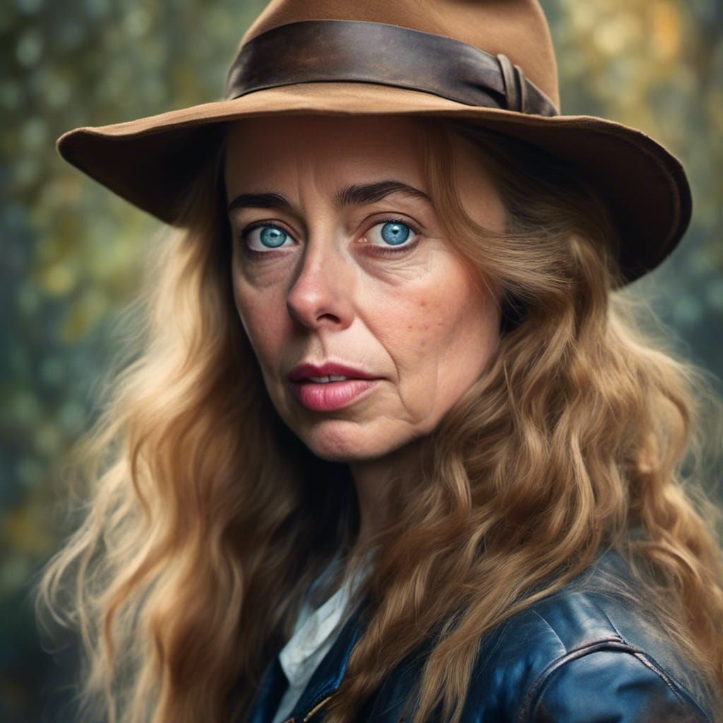 Hyperrealistic Portrait of Trans Woman as Adventurer