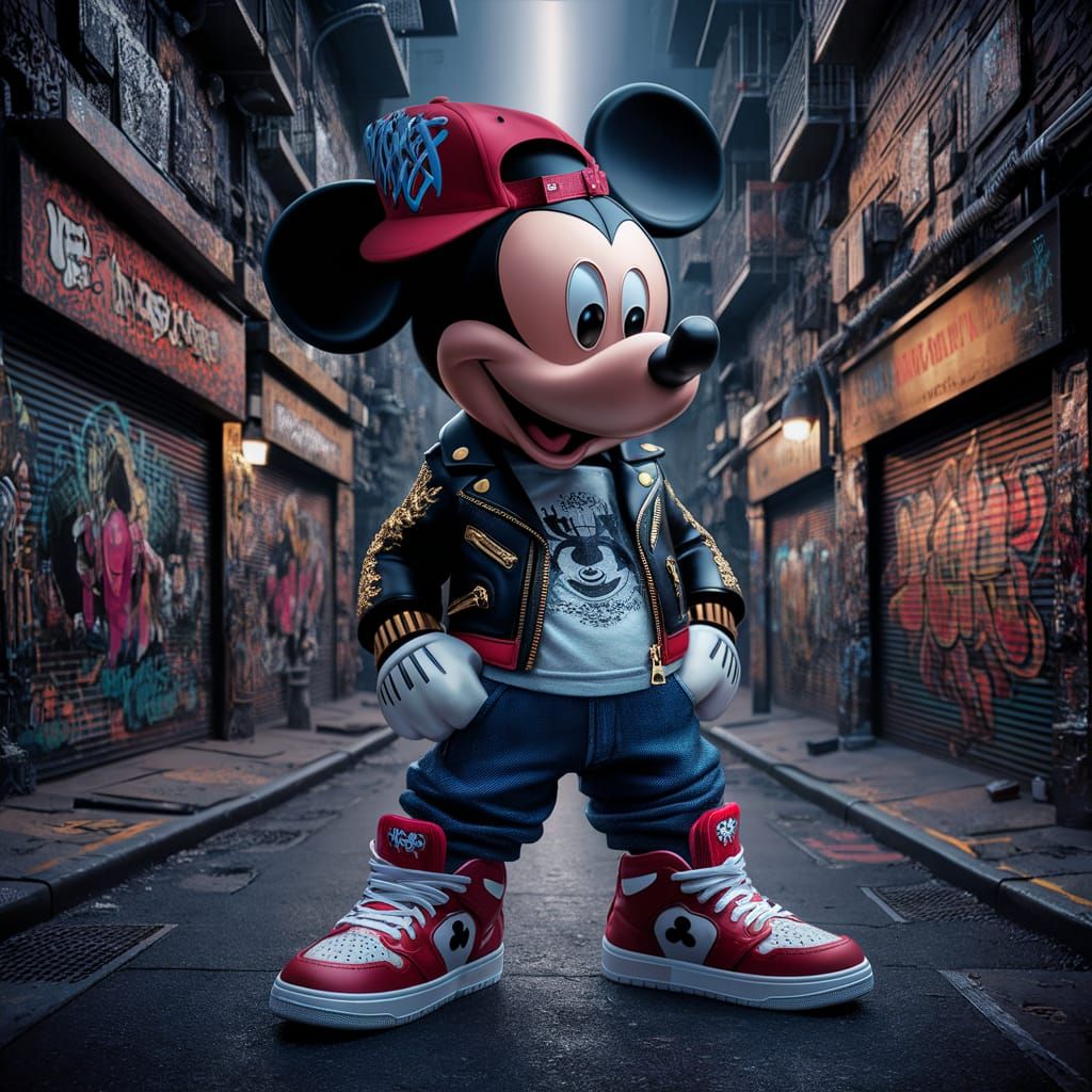 Mickey Mouse as Hip-Hop Icon in Street Art