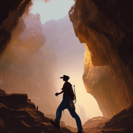 Carlsbad Caverns Tourist, Hyperdetailed Concept Art