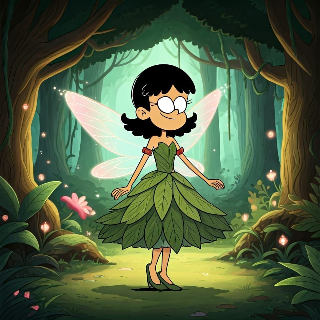Imagine Stella Zhau from The Loud House as a forest fairy, t...