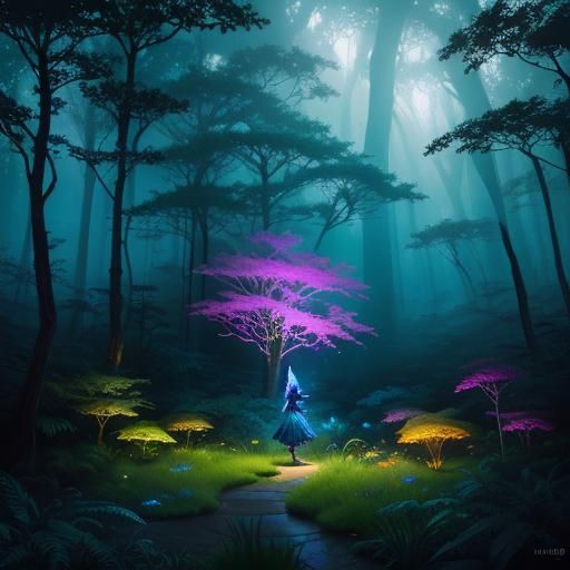 Fairy Unleashes Magic in Mystical Jungle Scene