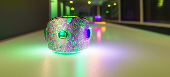 Neon Cyberpunk Cityscape with Psychedelic Elements