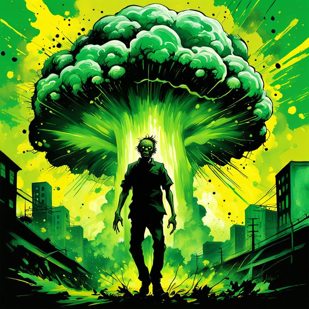 Zombie Walks from Nuclear Cloud in Abstract Expressionism