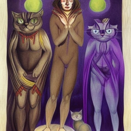 Vampire Lord with Cats: Dark Fantasy Art