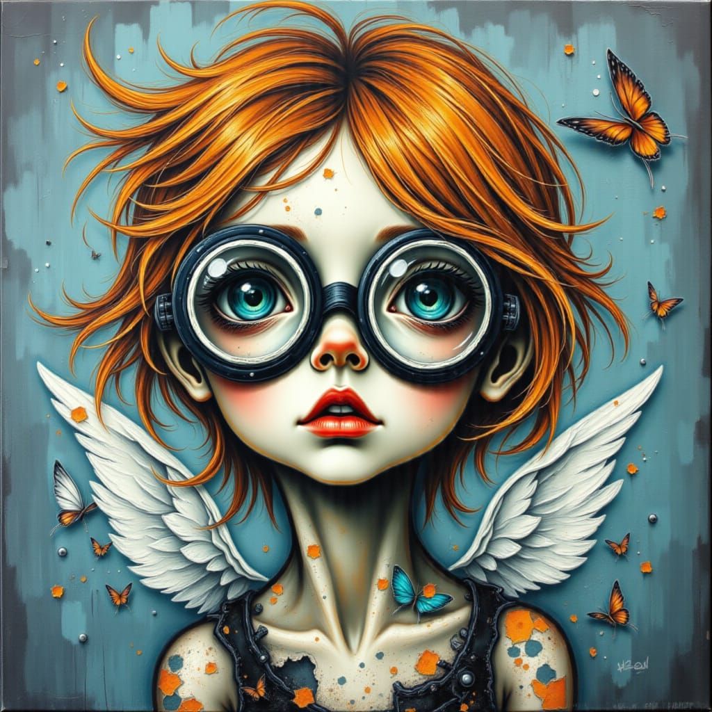 Whimsical Punk Angel with Doodlepunk Style