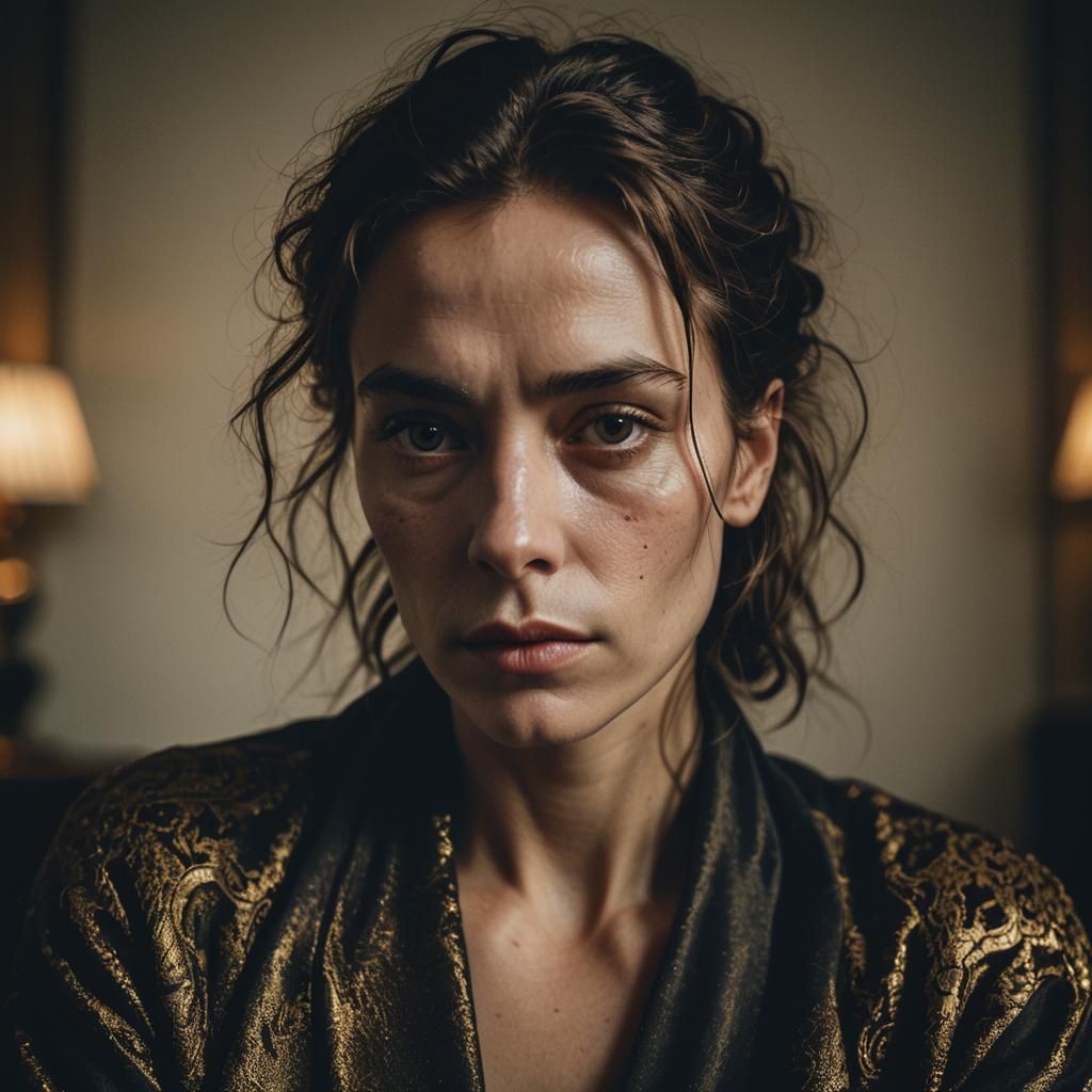 Immortal in Luxurious Lounge: Cinematic Portrait