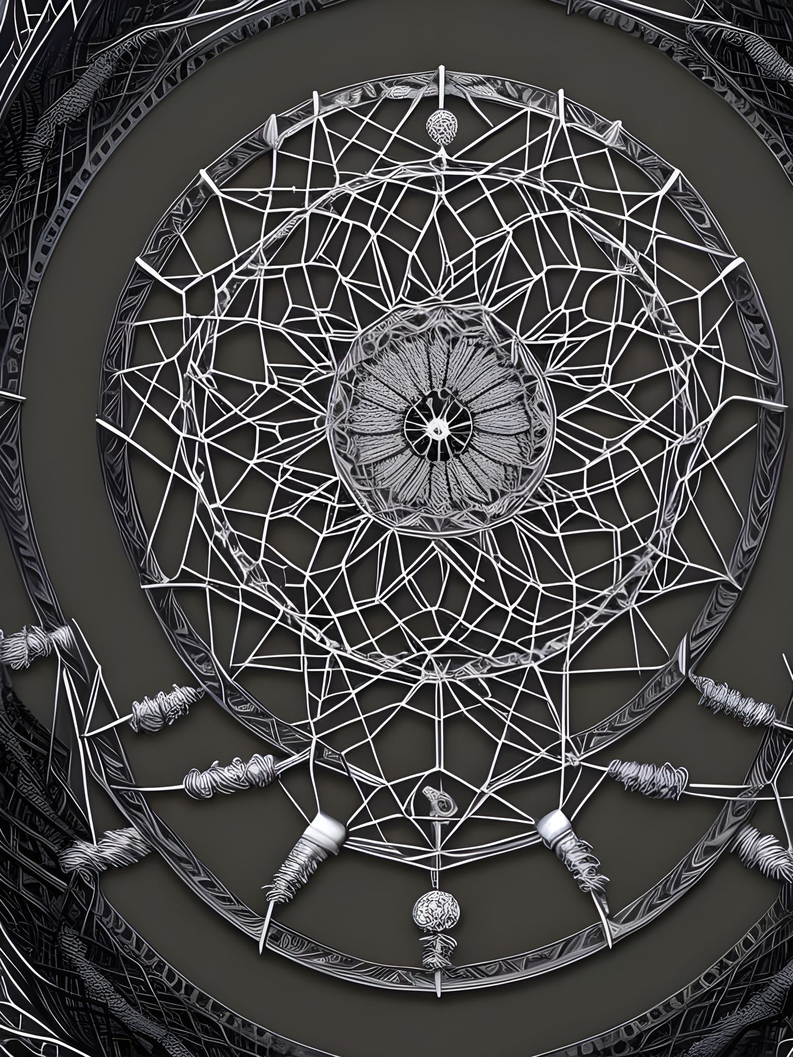 Gothic Dreamcatcher Made of Bones and Webs