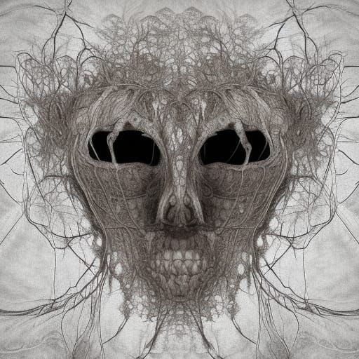 Eerie Lace Monster with Scary Eyes