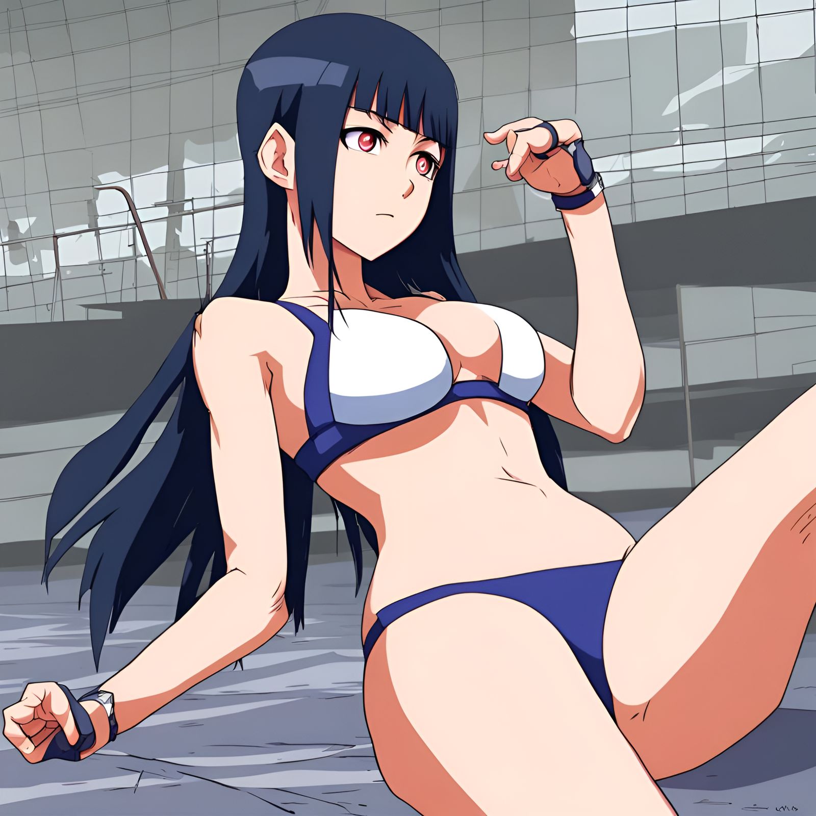 Anime-Style Injured Character in Bikini