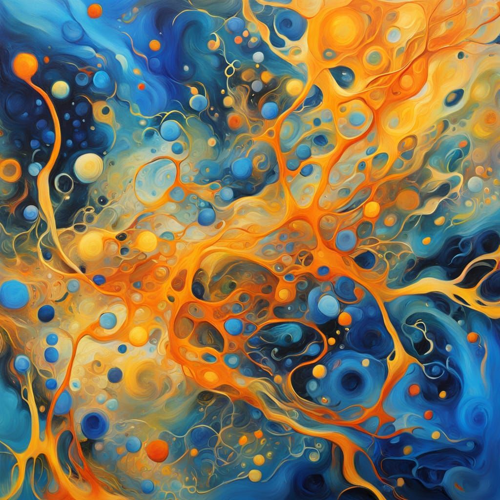 Abstract Expressionism: Interstitial Fluid in Vibrant Oil Pa...