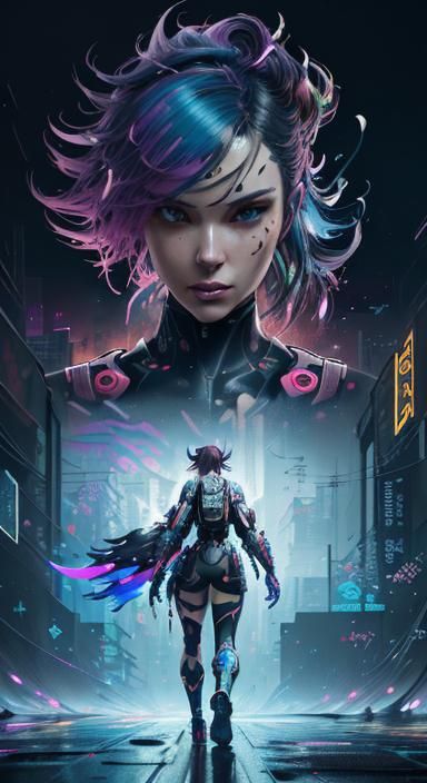 Nintendo Switch as Anime Girl in Cyberpunk Style