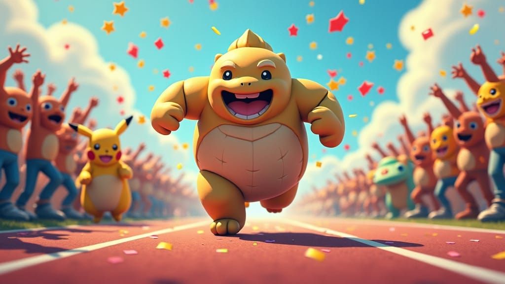 Geodude Wins Pokemon Race in Dreamlike Style