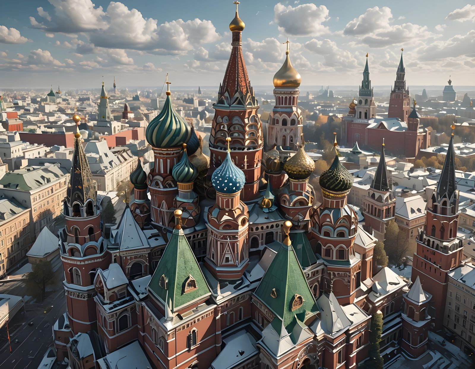 Surreal St Basil's Moscow in Whimsical Daylight