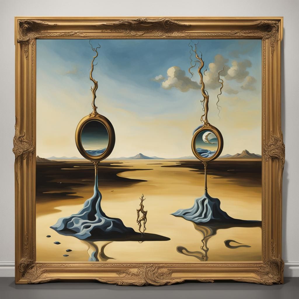 Endless Loop: Surreal Mirrors in Oil on Canvas