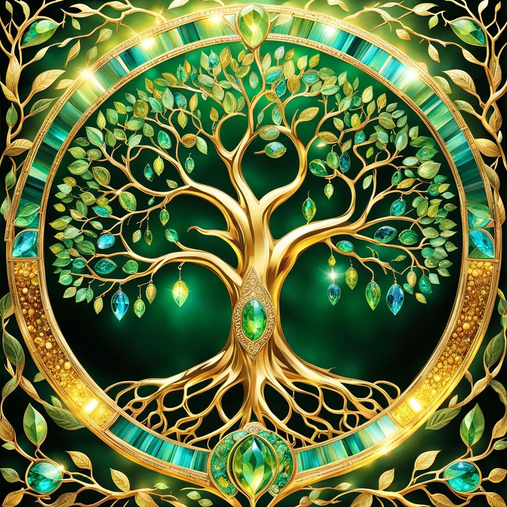 Tree of Life with Glimmering Gems