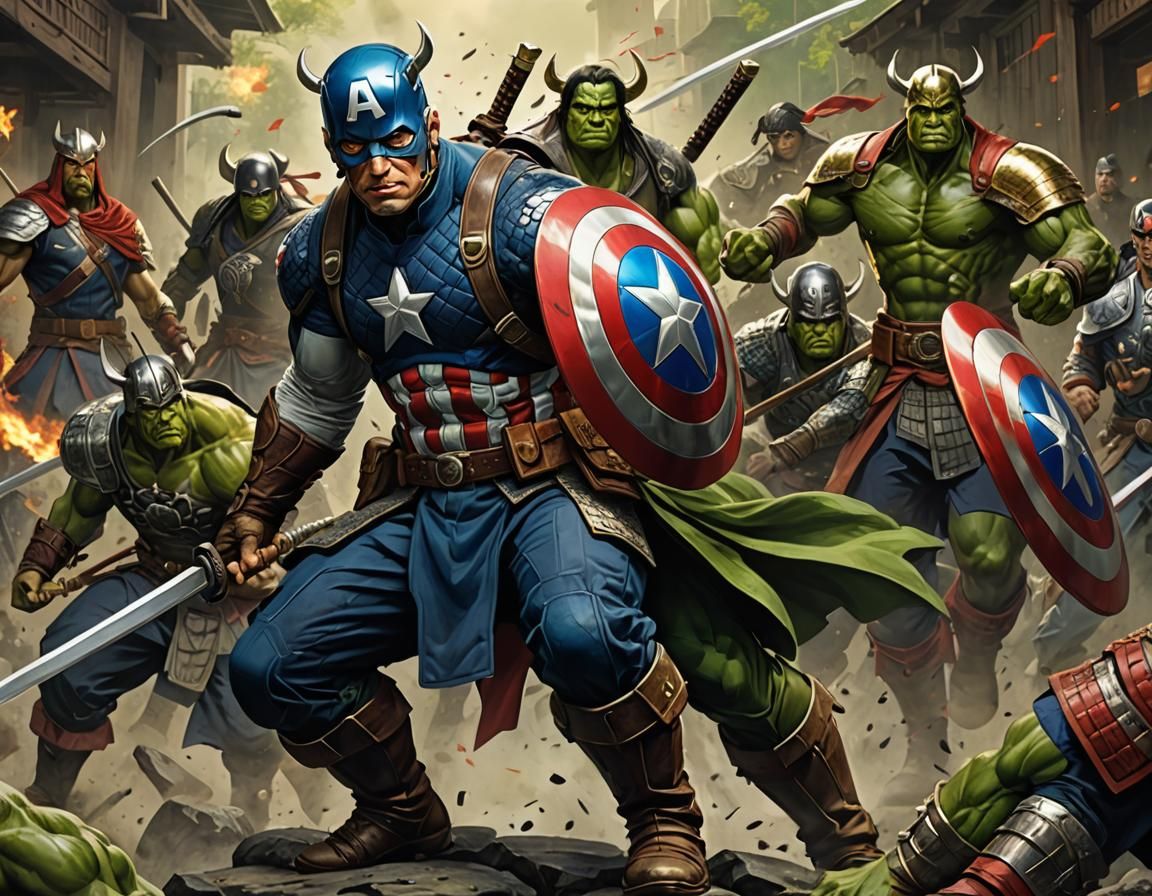 Superheroes Reimagined as Historic Warriors: Digital Paintin...