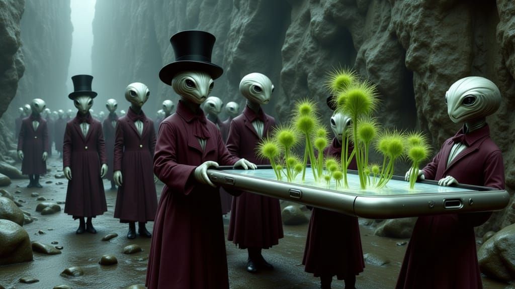 Alien Parade with Venus Flytrap iPhone, Photosurrealism Styl...