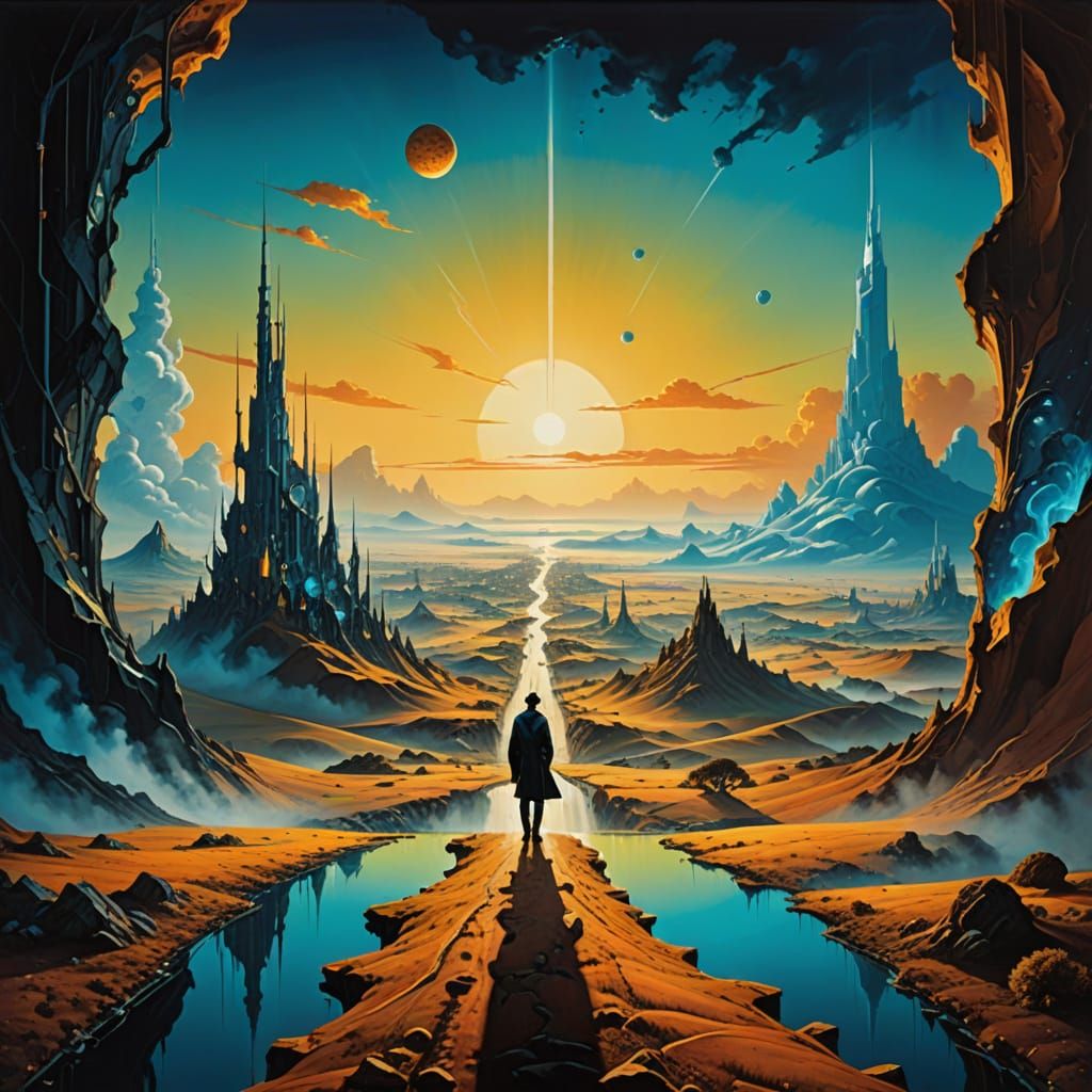 Crossroads of Dreams: Futuristic and Natural Worlds Converge