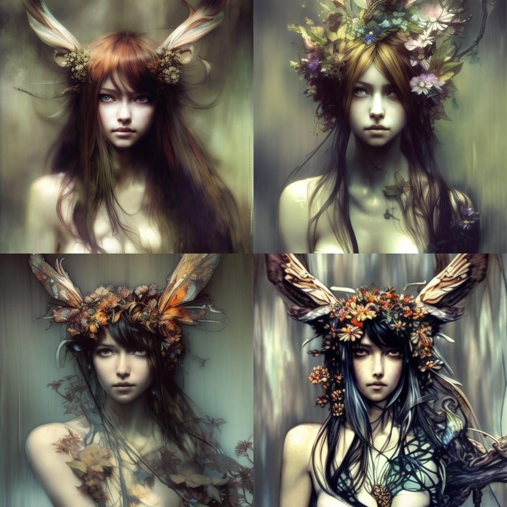 Enchanted Forest Princess Portrait, Digital Art