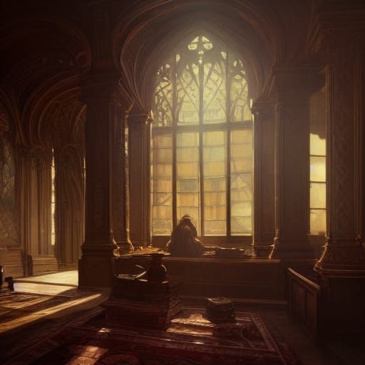 Dark Fantasy Interiors in the Style of Art Nouveau