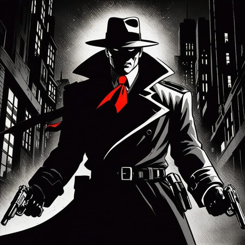 Neo-Noir Crimefighter in Sin City Style